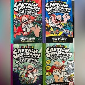 4 Hardcover Captain Underpants books